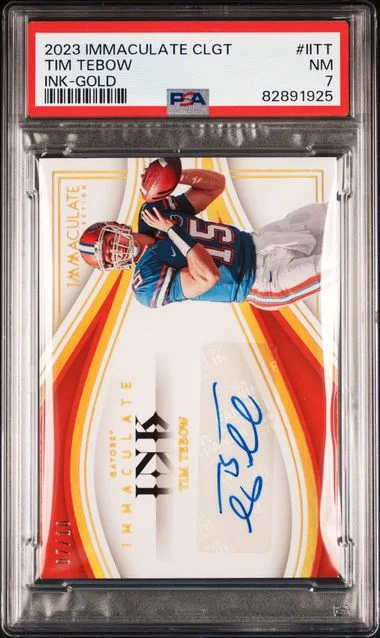 2023 Panini Immaculate Collection Collegiate Immaculate Ink Gold Iitt Tim Tebow #no-number card image