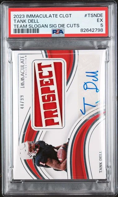 2023 Panini Immaculate Collection Collegiate Team Slogan Signatures Die Cuts Tsnde Tank Dell #no-number card image