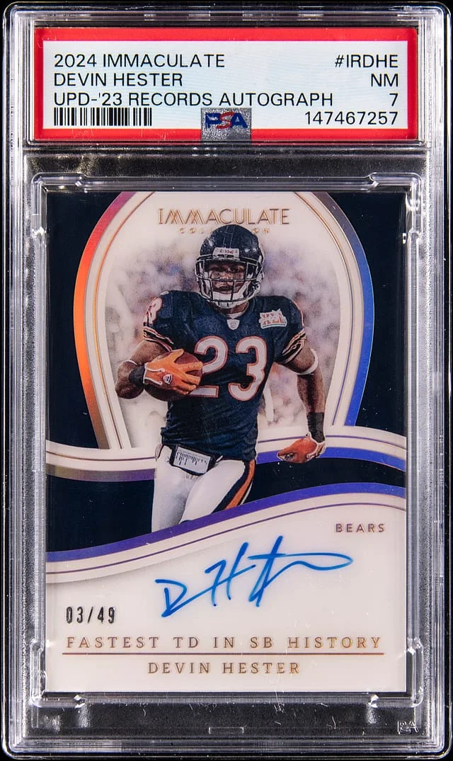 2023 Panini Immaculate Collection Devin Hester Update '23 Records Autograph #IR-DHE card image