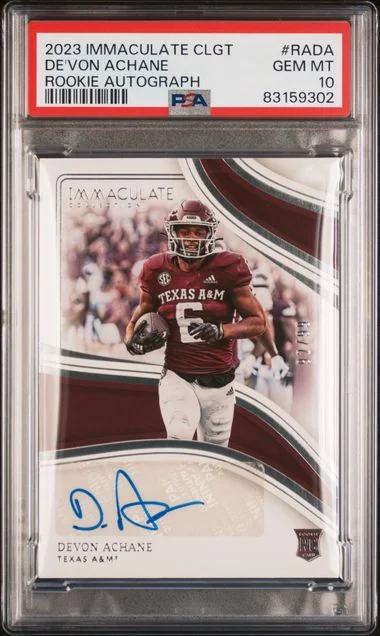 2023 Panini Immaculate Collection Devon Achane Collegiate Autographs #RA-DA card image