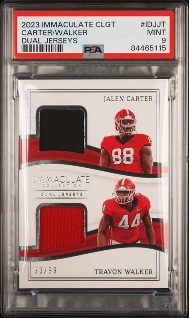 2023 Panini Immaculate Collection Jalen Carter/Travon Walker Collegiate Immaculate Dual Jerseys #IDJJT card image