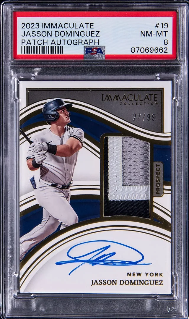 2023 Panini Immaculate Collection Jasson Dominguez Patch Autograph #19 card image