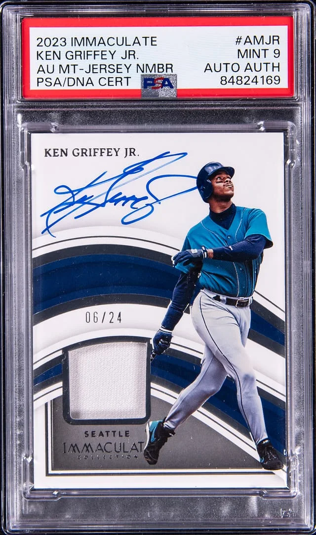 2023 Panini Immaculate Collection Ken Griffey Jr. Autograph Material Jersey Number #AM-JR card image