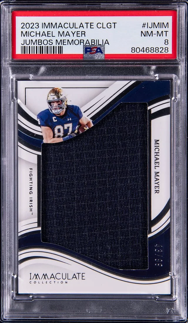2023 Panini Immaculate Collection Michael Mayer Collegiate Jumbos Memorabilia #IJ-MIM card image