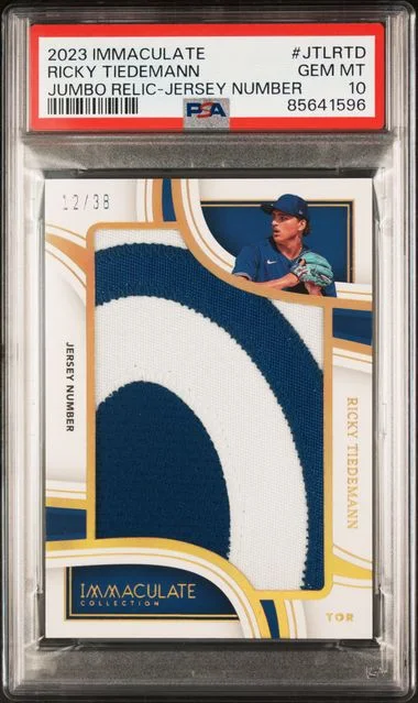 2023 Panini Immaculate Collection Ricky Tiedemann Jumbo Relics Jersey Number #JTL-RTD card image