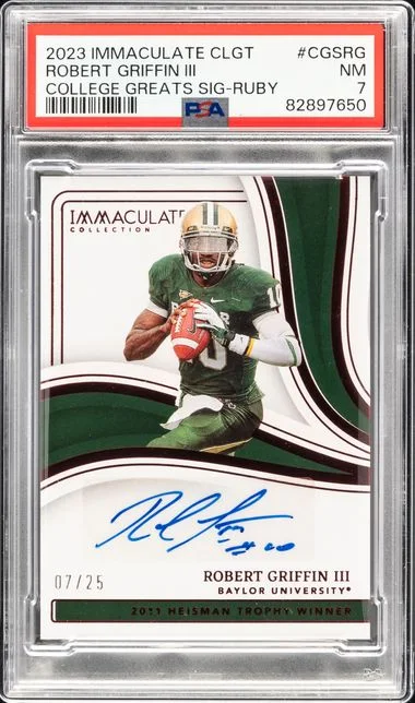 2023 Panini Immaculate Collection Robert Griffin III Collegiate College Greats Signatures Ruby #CGS-RG card image