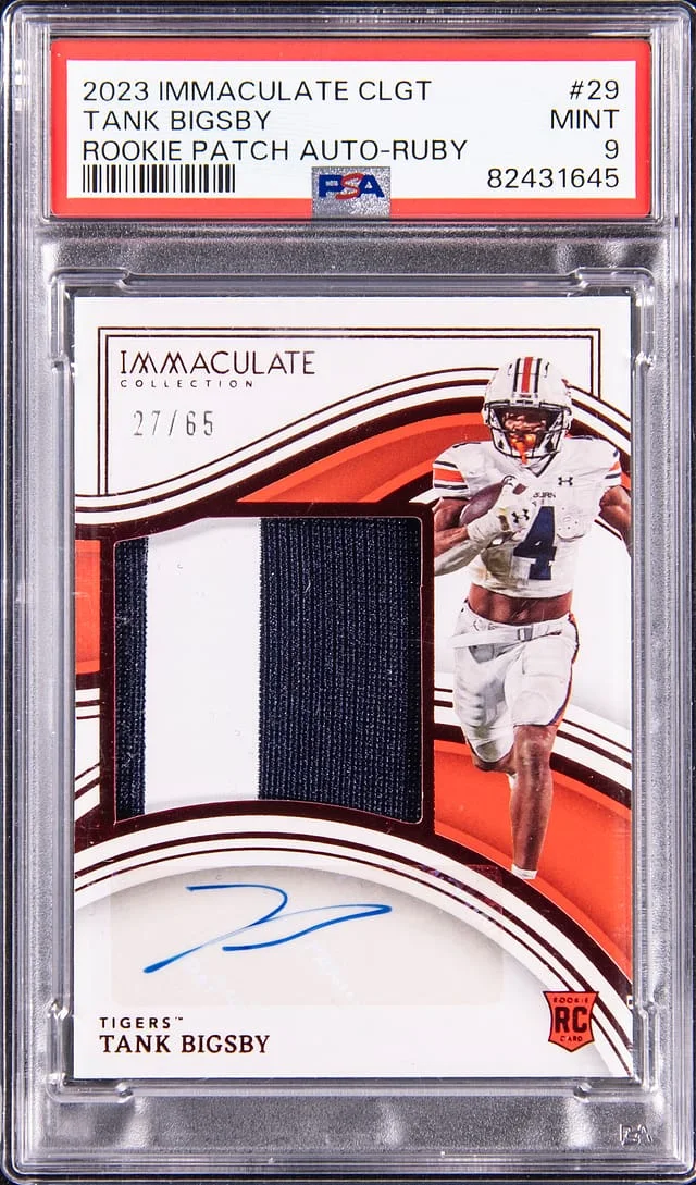2023 Panini Immaculate Collection Tank Bigsby Patch Autograph Ruby #29 card image