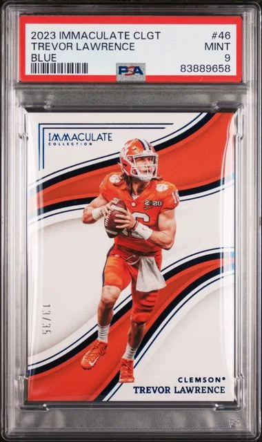2023 Panini Immaculate Collection Trevor Lawrence Collegiate Blue #46 card image
