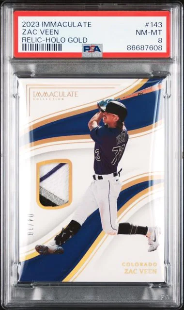 2023 Panini Immaculate Collection Zac Veen Relic-Holo Gold #143 card image