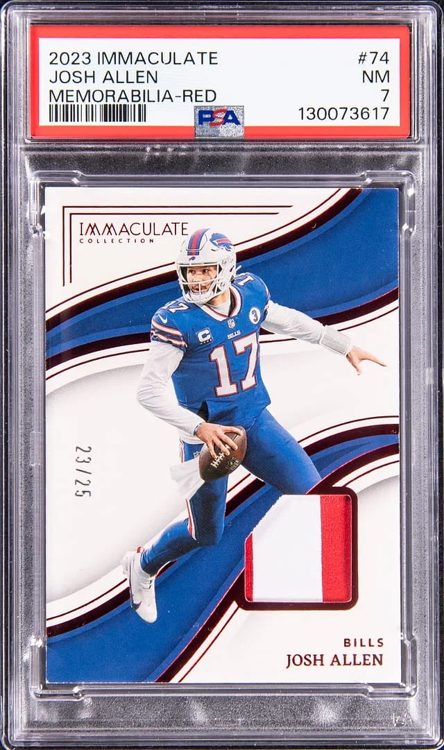 2023 Panini Immaculate Josh Allen Memorabilia Red #74 card image