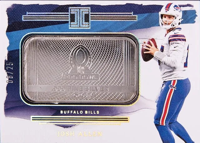 2023 Panini Immaculate Josh Allen Pro-Bowl Silver Bar #PBS-JA card image
