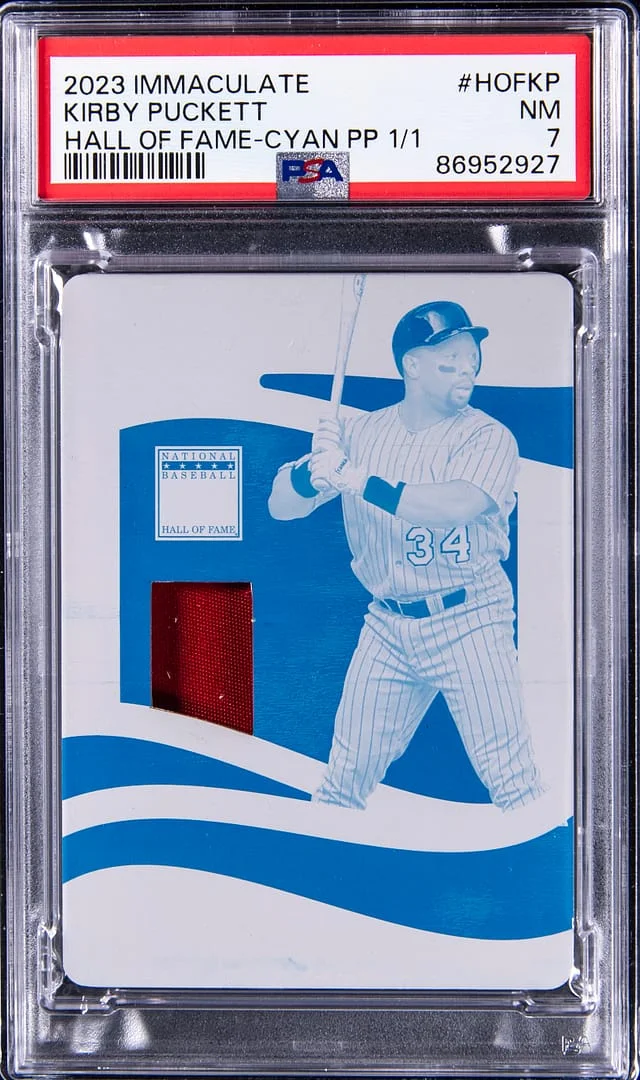 2023 Panini Immaculate Kirby Puckett Hall of Fame Cyan Printing Plate #HOFKP card image