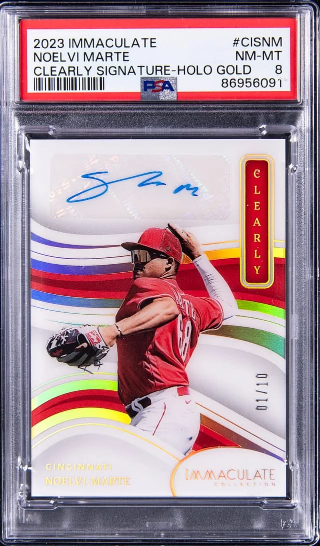 2023 Panini Immaculate Noelvi Marte Clearly Signature Holo Gold #CISNM card image