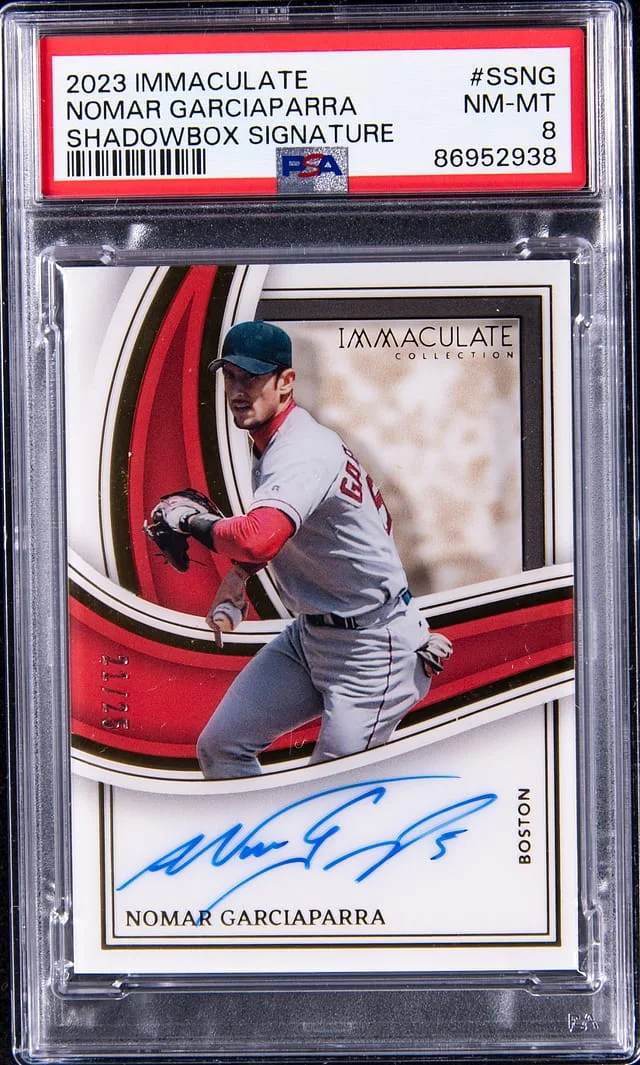 2023 Panini Immaculate Nomar Garciaparra Shadowbox Signatures #SSNG card image