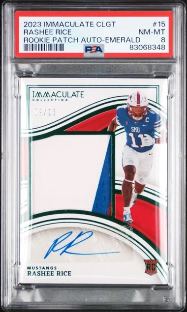 2023 Panini Immaculate Rashee Rice Collegiate Patch Autographs Emerald #15 card image