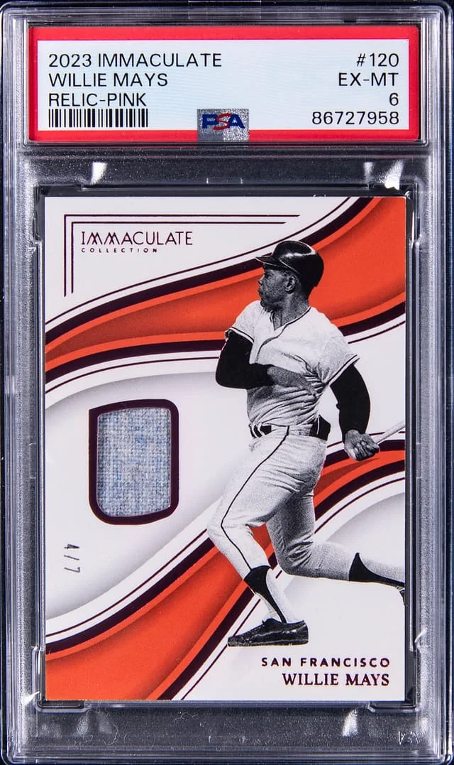 2023 Panini Immaculate Willie Mays Relic Pink #120 card image