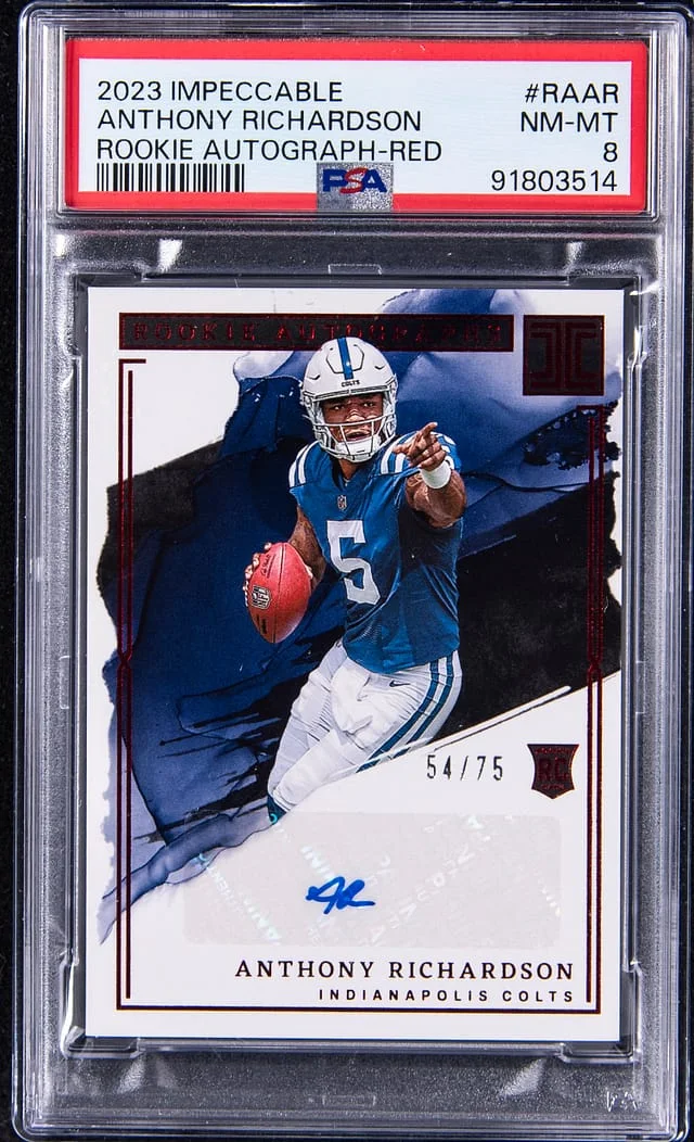 2023 Panini Impeccable Anthony Richardson Autograph-Red #RAAR card image