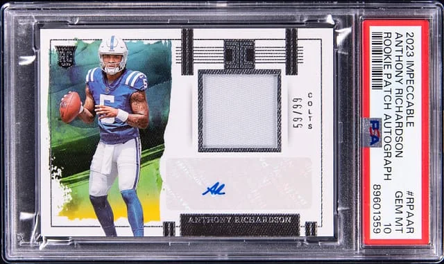 2023 Panini Impeccable Anthony Richardson Patch Autograph (RPA) #RPAAR card image