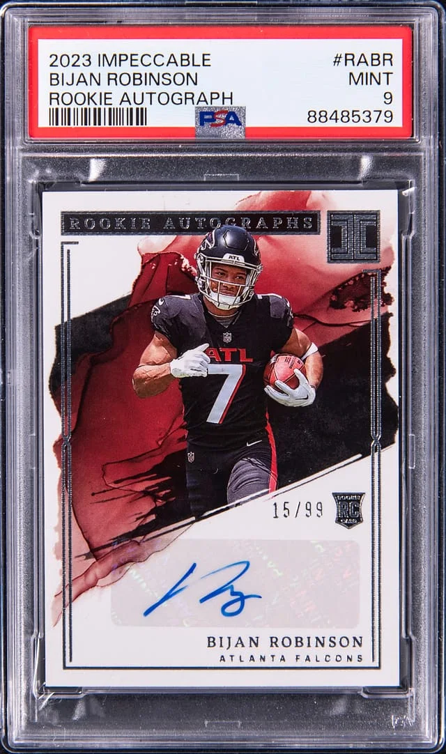 2023 Panini Impeccable Bijan Robinson Autograph #RA-BR card image