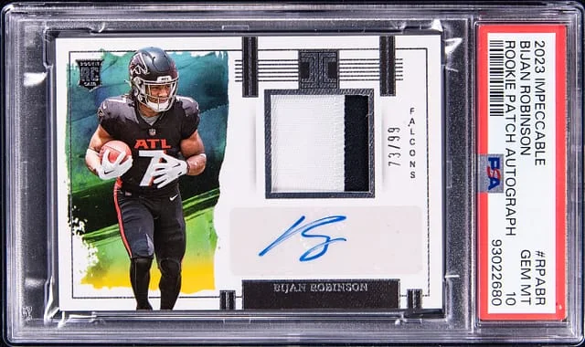 2023 Panini Impeccable Bijan Robinson Patch Autograph #RPA-BR card image