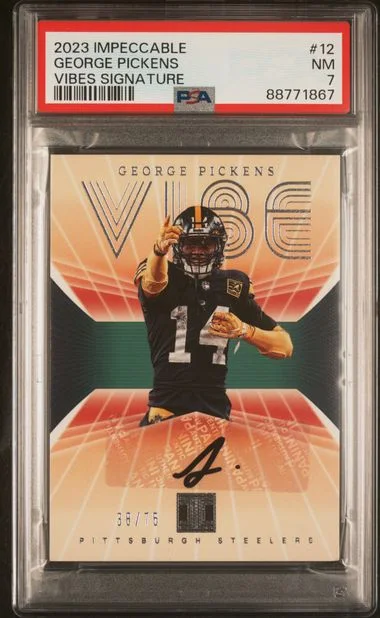 2023 Panini Impeccable George Pickens Vibes Signatures #12 card image