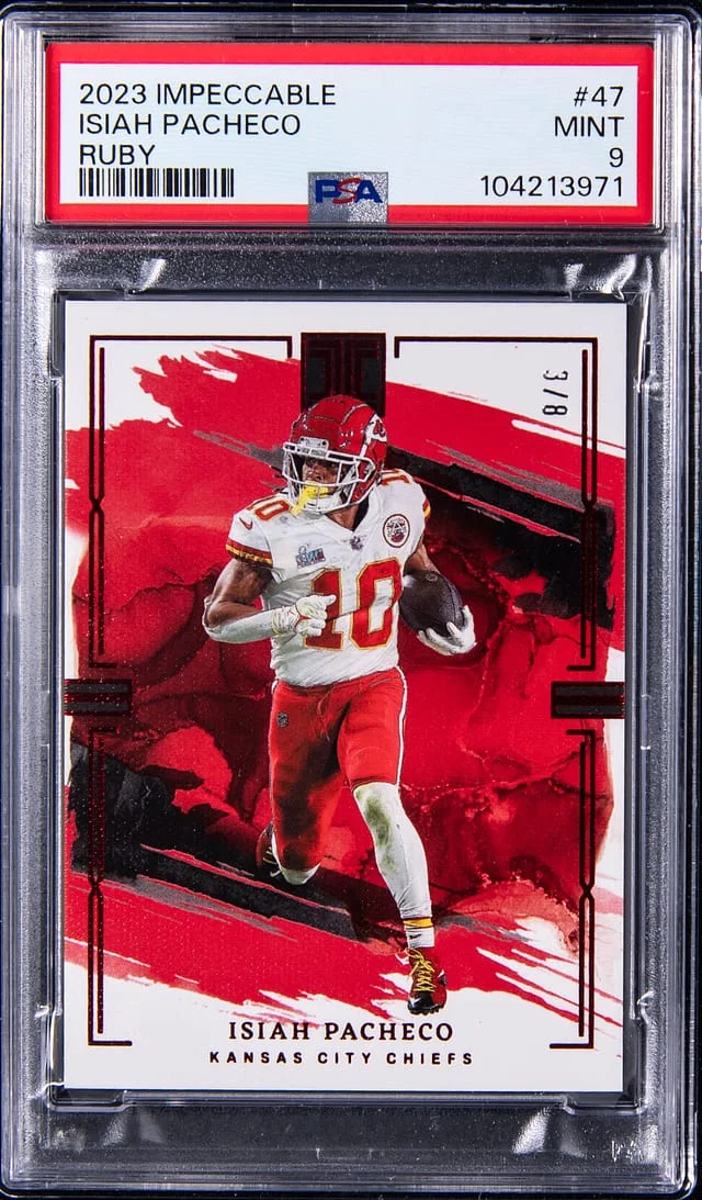 2023 Panini Impeccable Isiah Pacheco Ruby #47 card image