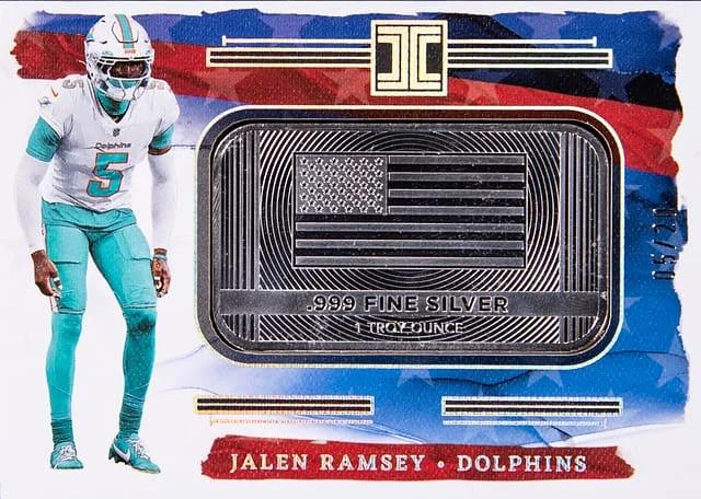2023 Panini Impeccable Jalen Ramsey USA Silver Bar Relic #USA-JR card image