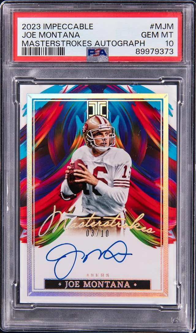 2023 Panini Impeccable Joe Montana Masterstrokes Autograph #M-JM card image