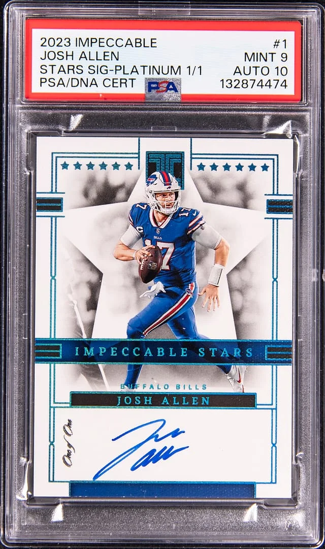 2023 Panini Impeccable Josh Allen Stars Signature Platinum #1 card image