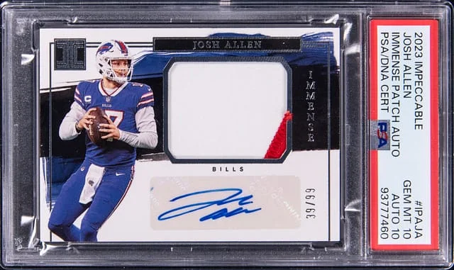 2023 Panini Impeccable Josh Allen Immense Patch Autograph #IPA-JA card image