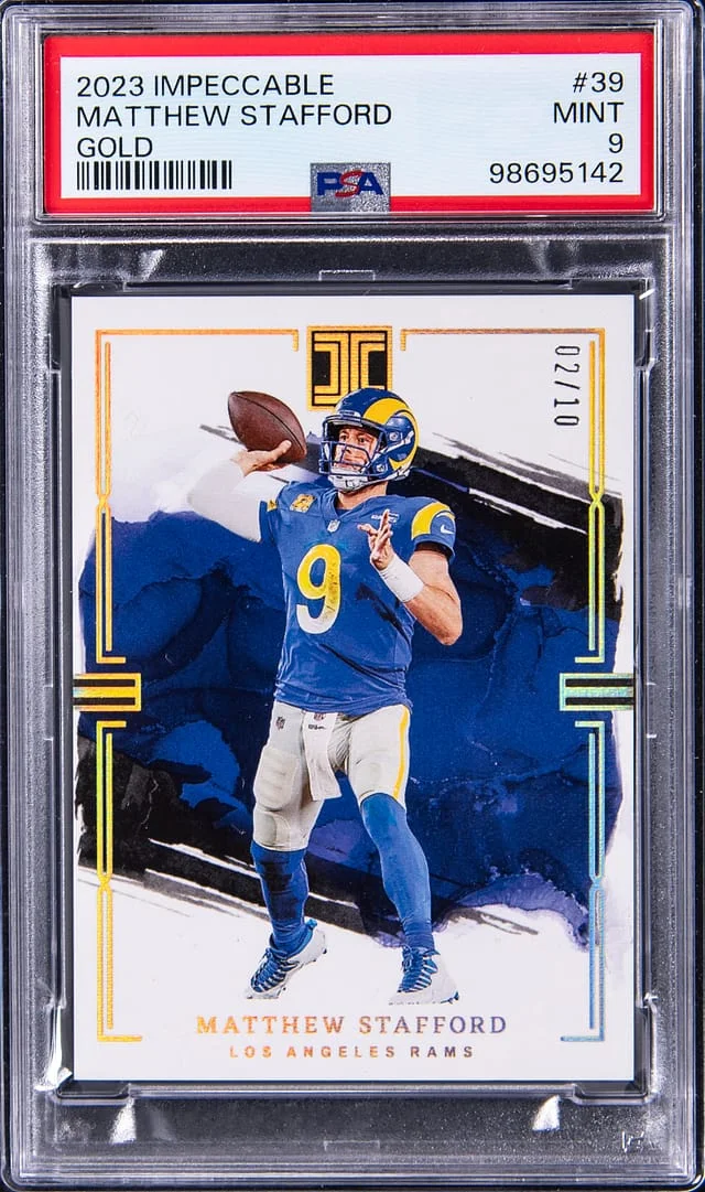2023 Panini Impeccable Matthew Stafford Gold #39 card image