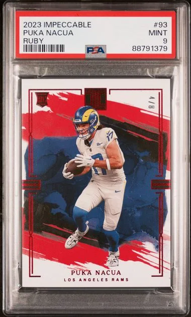 2023 Panini Impeccable Puka Nacua Ruby #93 card image