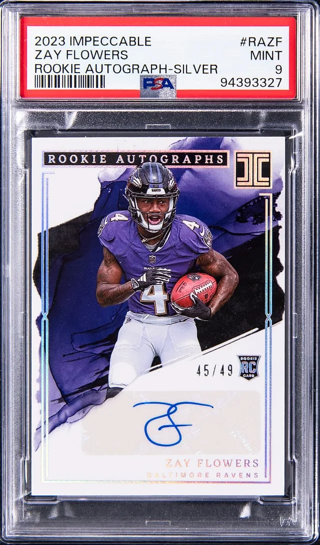 2023 Panini Impeccable Zay Flowers Autograph-Silver #RAZF card image
