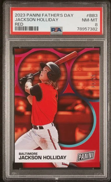 2023 Panini Jackson Holliday Father's Day Red #BB3 card image