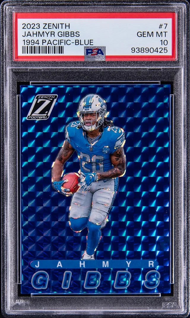 2023 Panini Jahmyr Gibbs Zenith 1994 Pacific Blue #7 card image