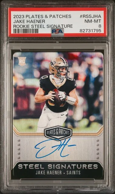 2023 Panini Jake Haener Plates & Patches Steel Signatures #RSS-JHA card image