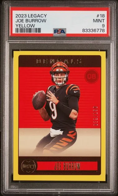2023 Panini Joe Burrow Legacy Yellow #18 card image