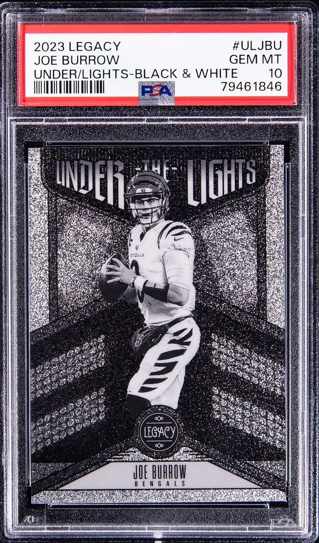 2023 Panini Joe Burrow Legacy Under The Lights Black & White #UL-JBU card image