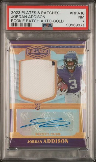 2023 Panini Jordan Addison Plates & Patches Patch Autographs Gold #RPA10 card image