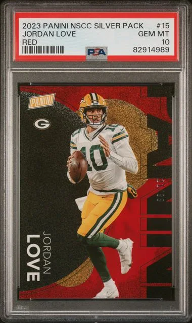 2023 Panini Jordan Love National Sports Collectors Convention Silver Packs Red #15 card image