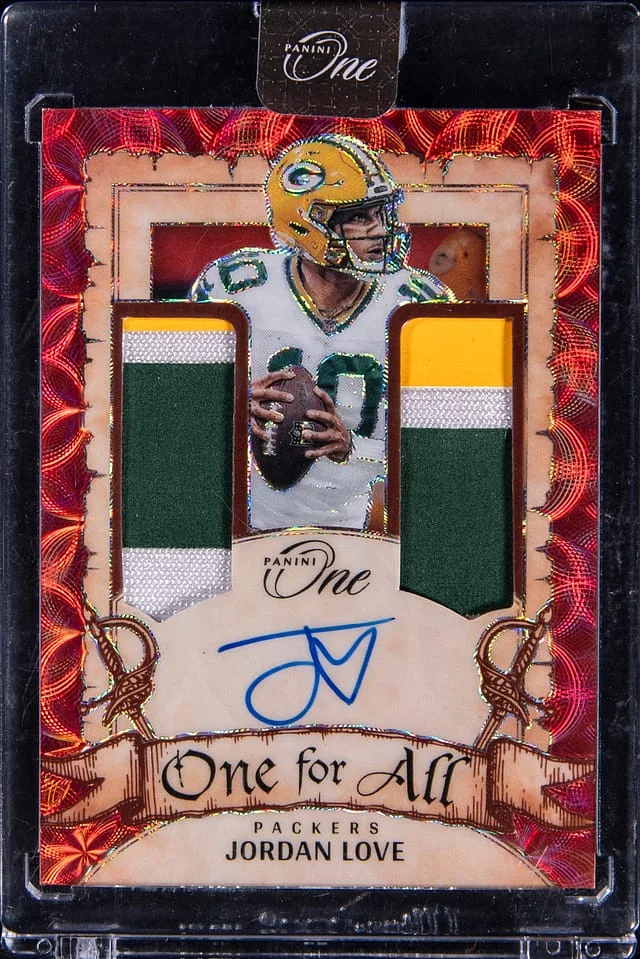 2023 Panini Jordan Love One One For All Autograph Red #341 card image