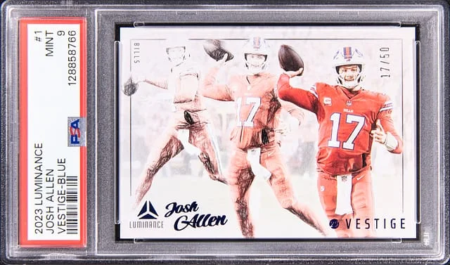 2023 Panini Josh Allen Luminance Vestige Blue #1 card image