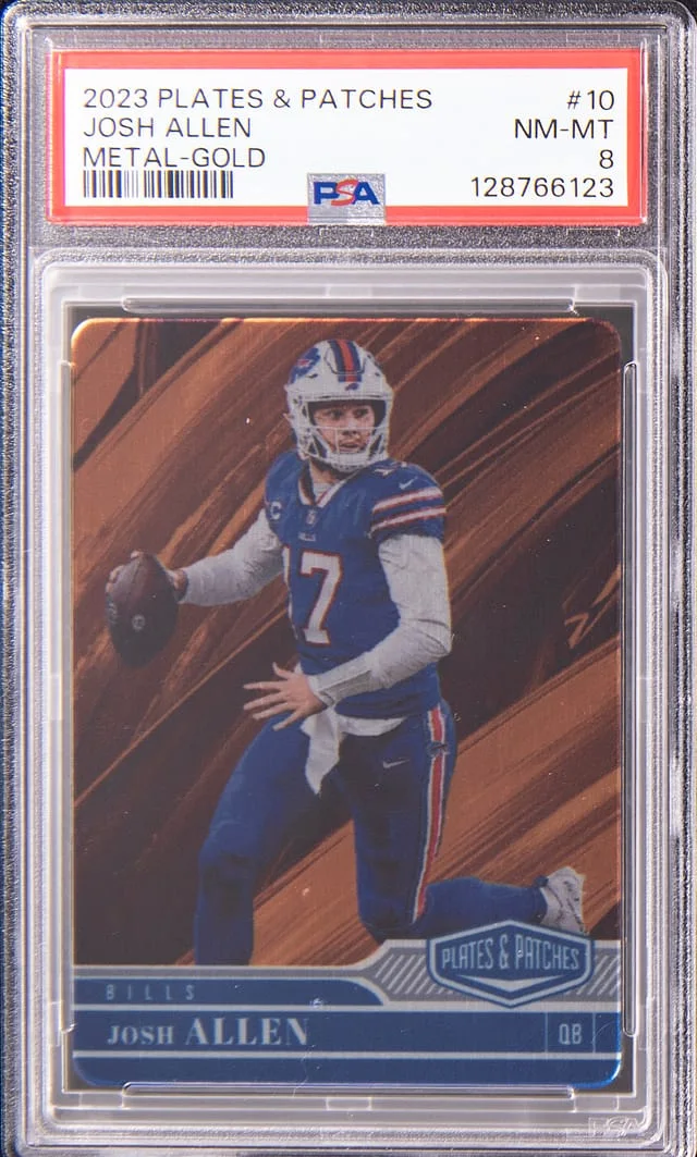 2023 Panini Josh Allen Plates & Patches Metal Gold #10 card image