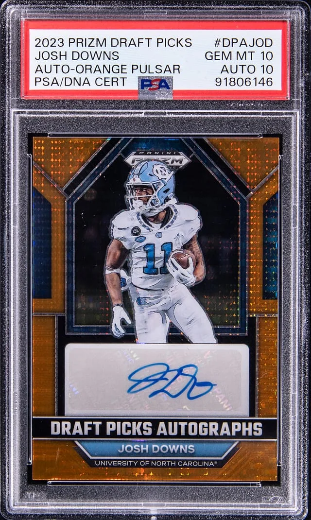 2023 Panini Josh Downs Draft Picks Autograph Orange Pulsar #DPAJOD card image