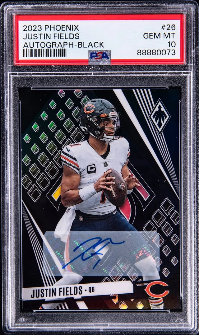 2023 Panini Justin Fields Phoenix Autograph Black #26 card image