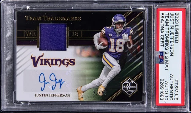 2023 Panini Justin Jefferson Limited Team Trademarks Signature Materials #TSM-JJE card image