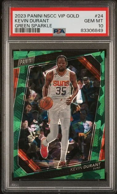 2023 Panini Kevin Durant National VIP Gold Green Sparkle #24 card image