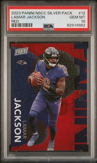 2023 Panini Lamar Jackson National Sports Collectors Convention Silver Pack Red #12 card image
