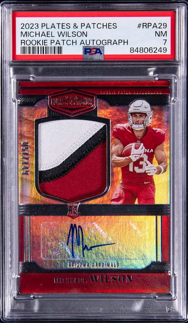 2023 Panini Michael Wilson Plates & Patches Patch Autograph (RPA) #RPA29 card image