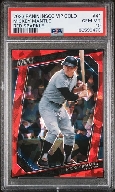 2023 Panini Mickey Mantle National VIP Gold Red Sparkle #41 card image